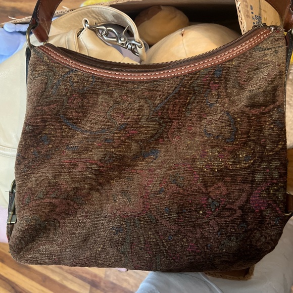 Fossil Issued by 1954 #75082 Crossbody Hobo Bag Brown & Black Womens - Picture 2 of 7